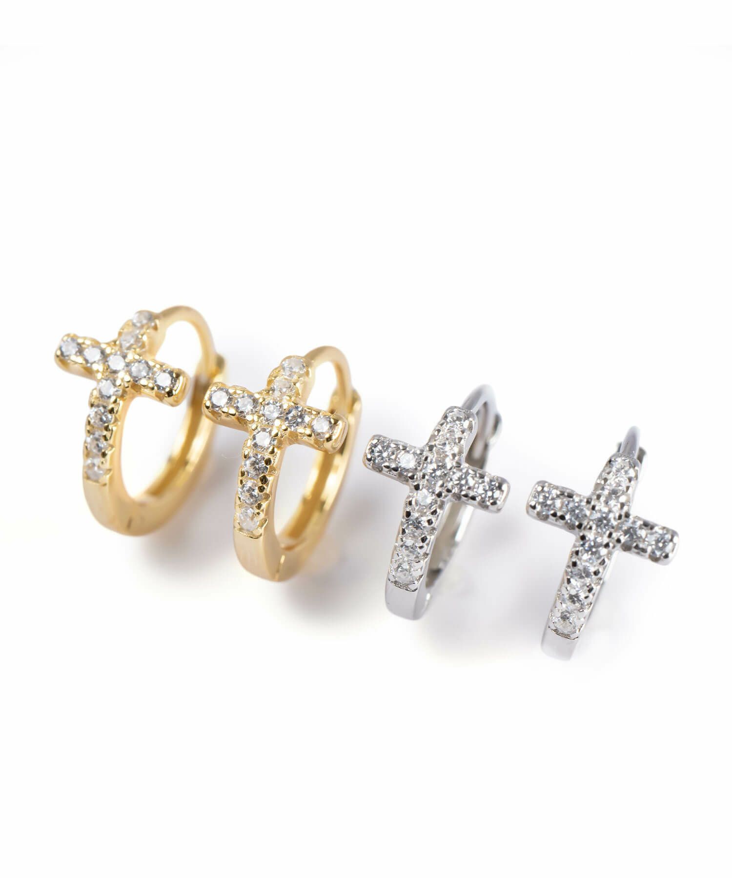 ジルコニア 小ぶり フープピアス kyklos-cros キクロス・クロス