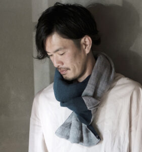 ウール混 羽織れるストール ブルーグレー | 【公式】工房織座