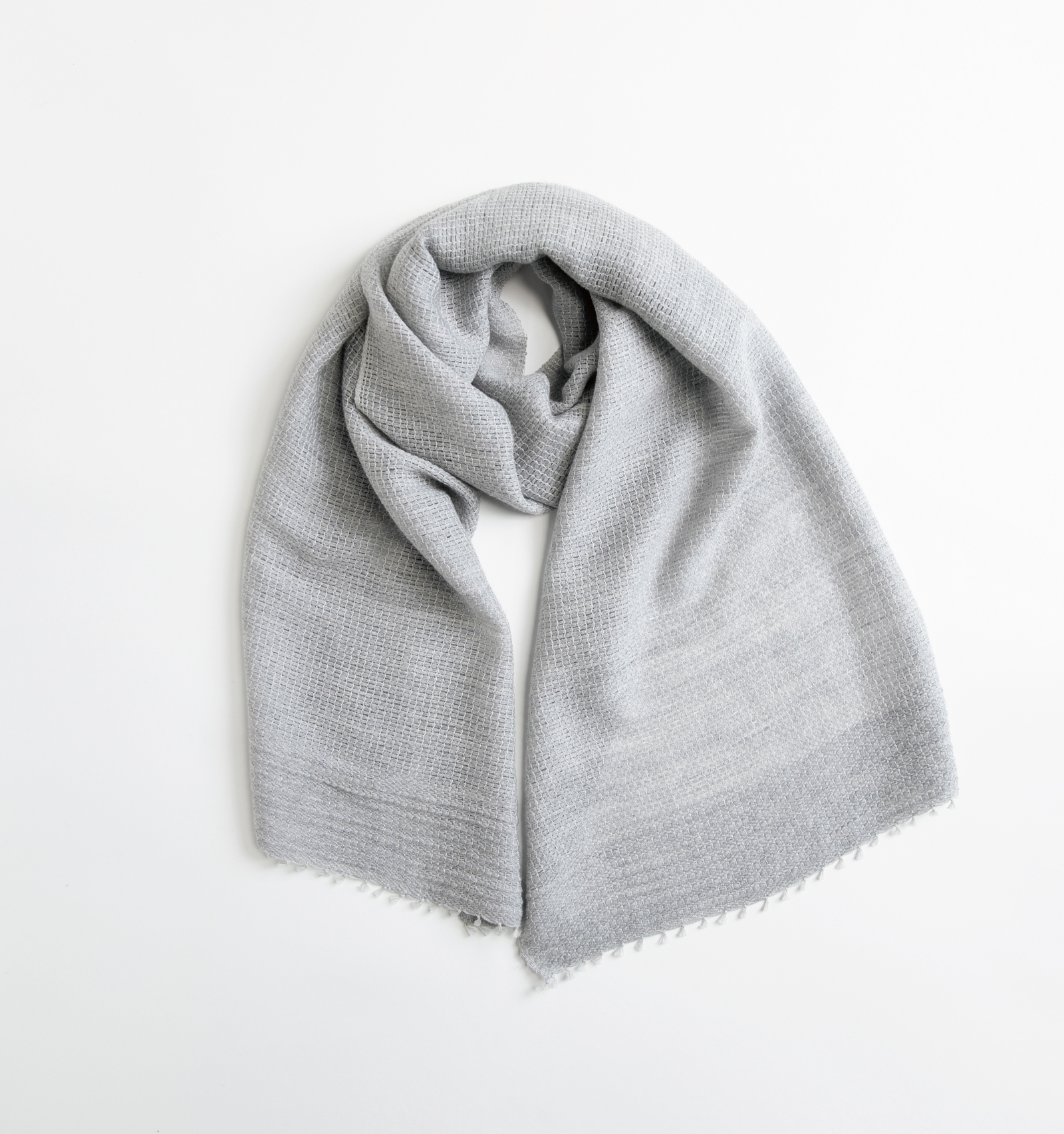 MOJIRIウールマフラー ライトグレー | 【公式】工房織座オンラインショップ