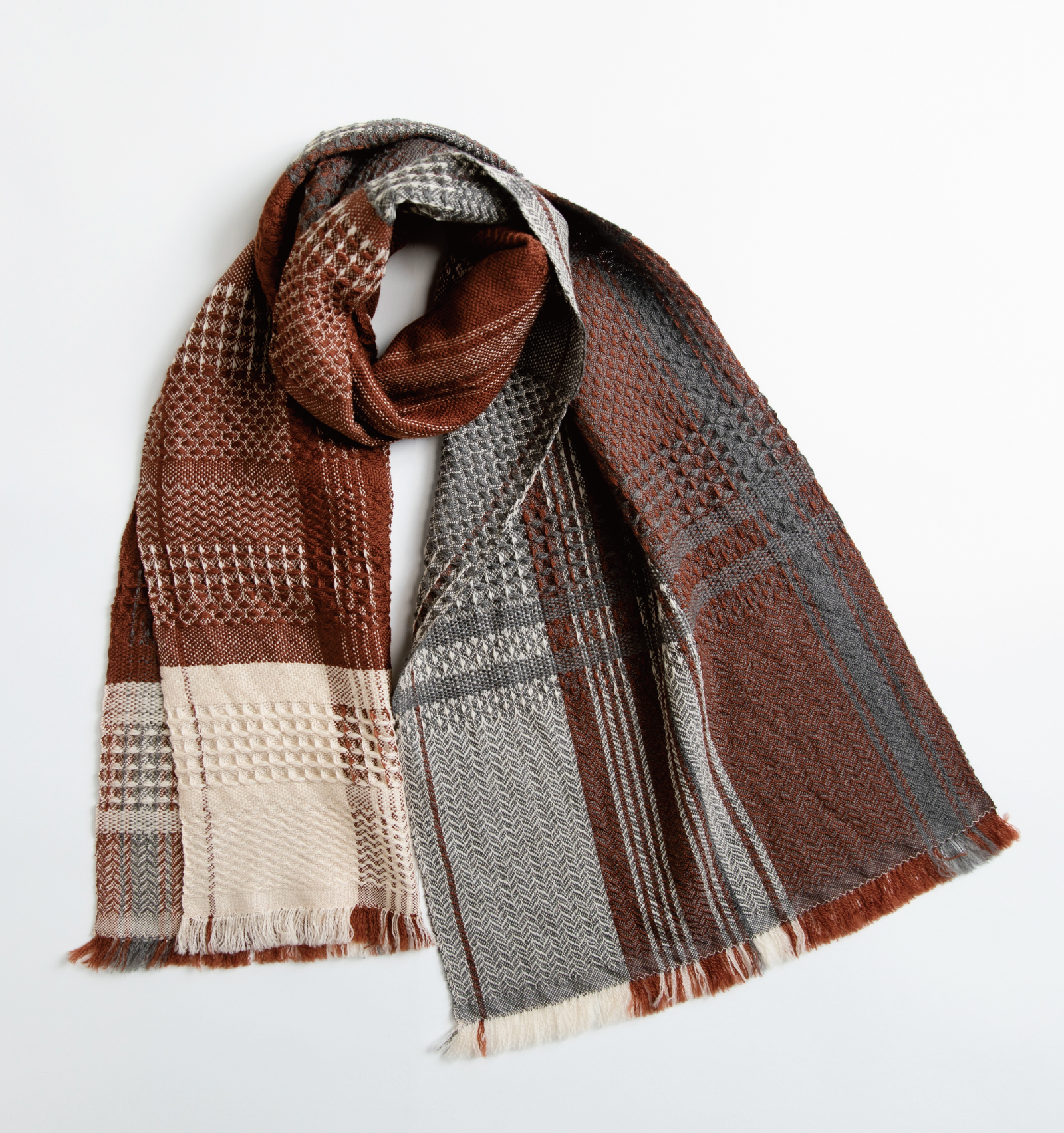 KAWARIウールマフラーN プラムブラウン (エクストラファインメリノ