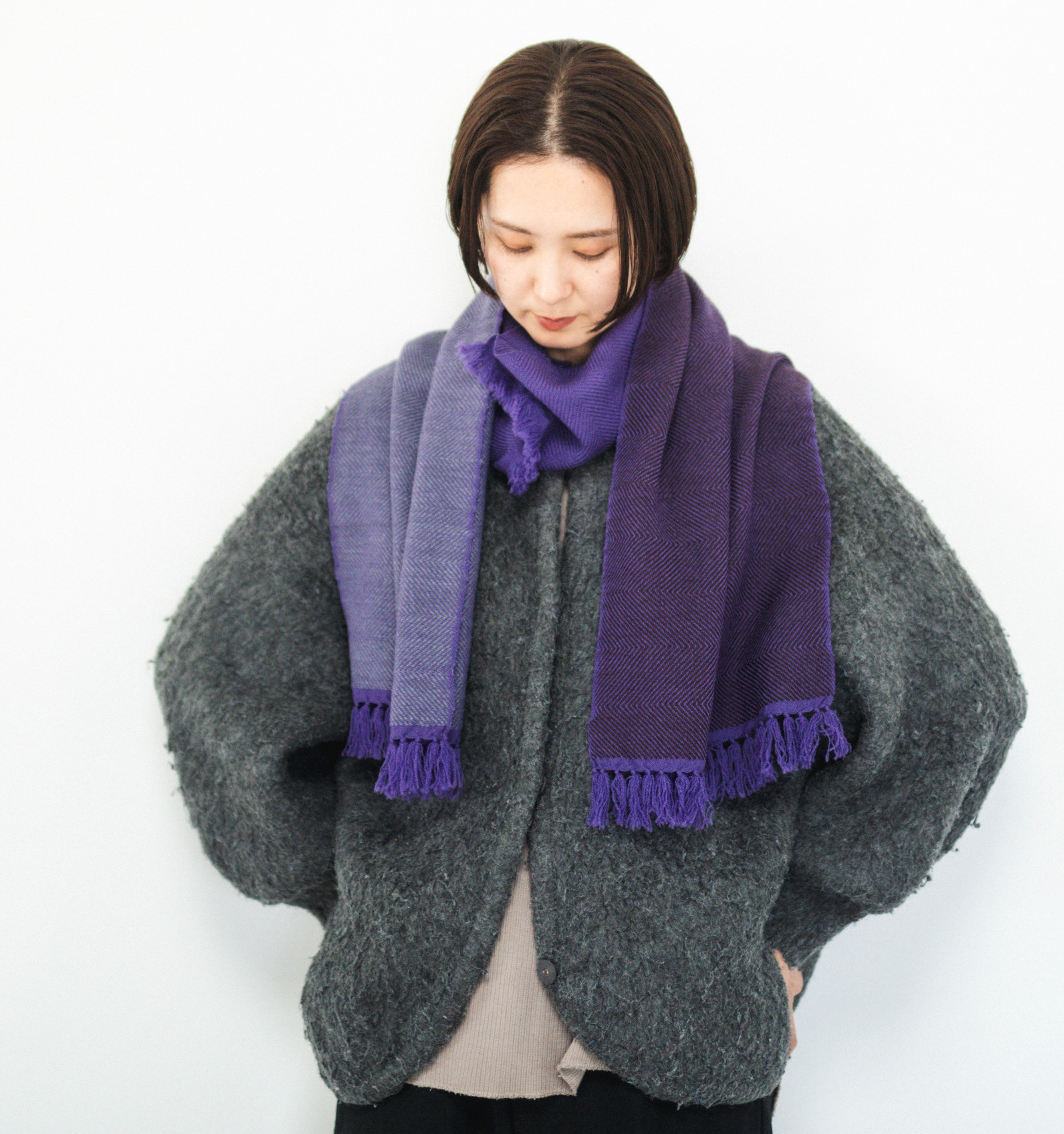 WAKKA イージーマフラー ウール バイオレット | 【公式】工房織座