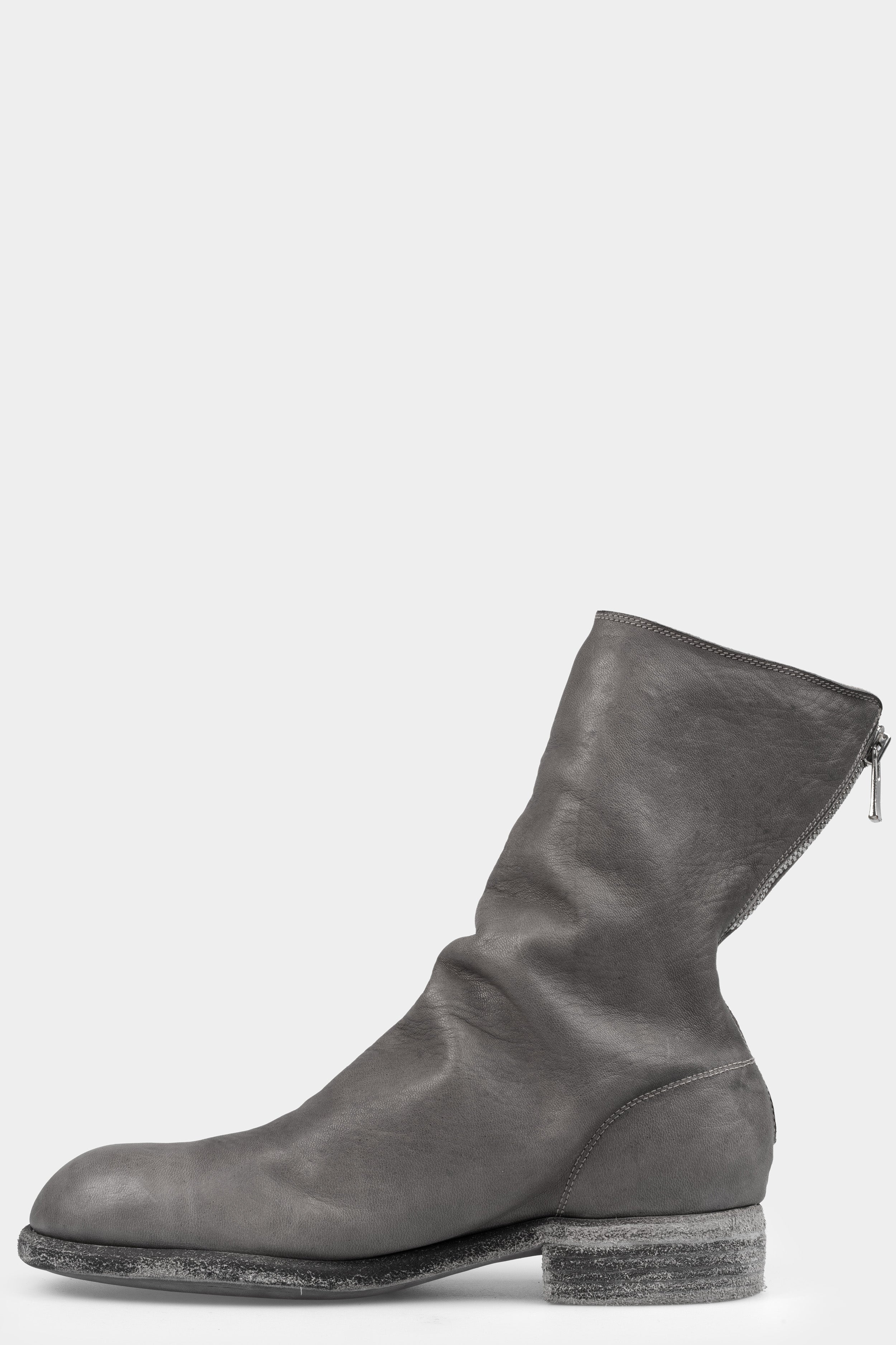 Guidi 988ZX - Back zip leather boots, Grey / Full Grain – ORIMONO.eu