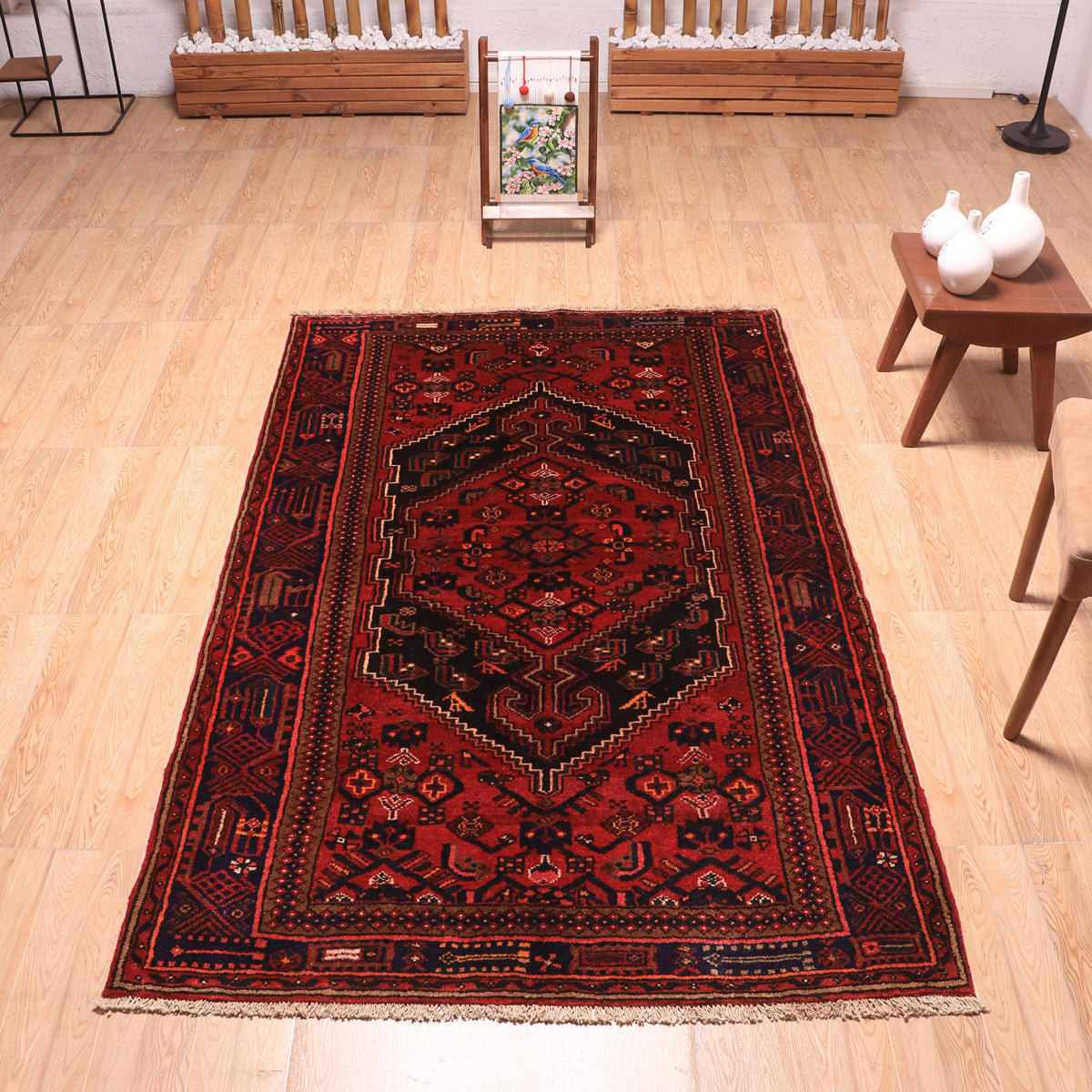 ペルシャ絨毯 ヴィンテージラグ 147×97cm 手織り オールドpersia