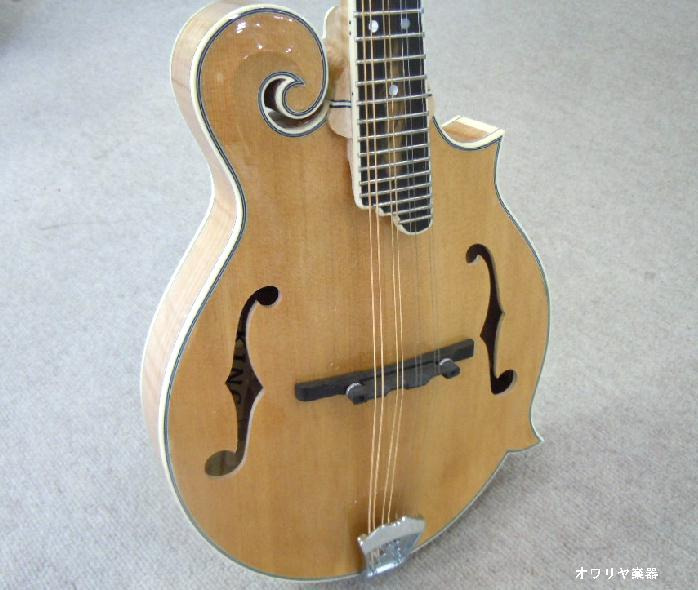 フラットマンドリン・ハードケースセット 総単板虎杢入りナチュラル