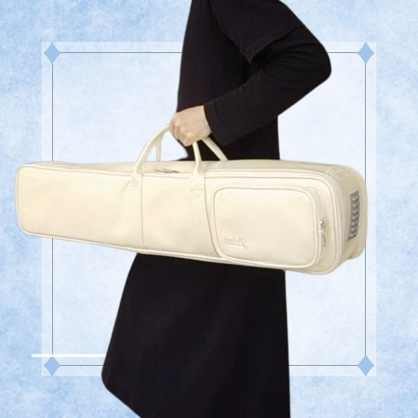 4種類の持ち方できる二胡ケース リュック防水エナメル・アイボリー
