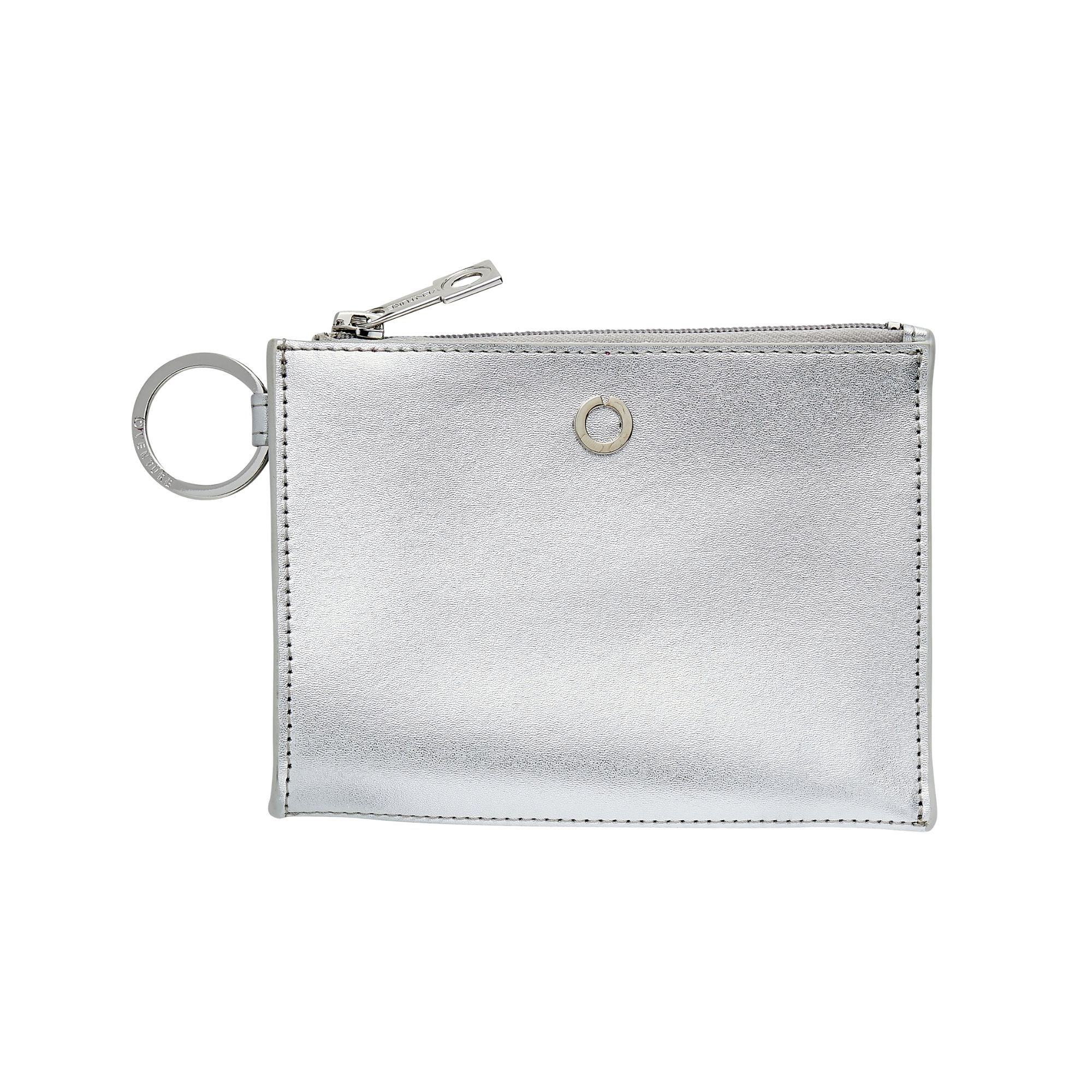 Silver Keychain Wallet – Quicksilver Leather Card Case – Oventure
