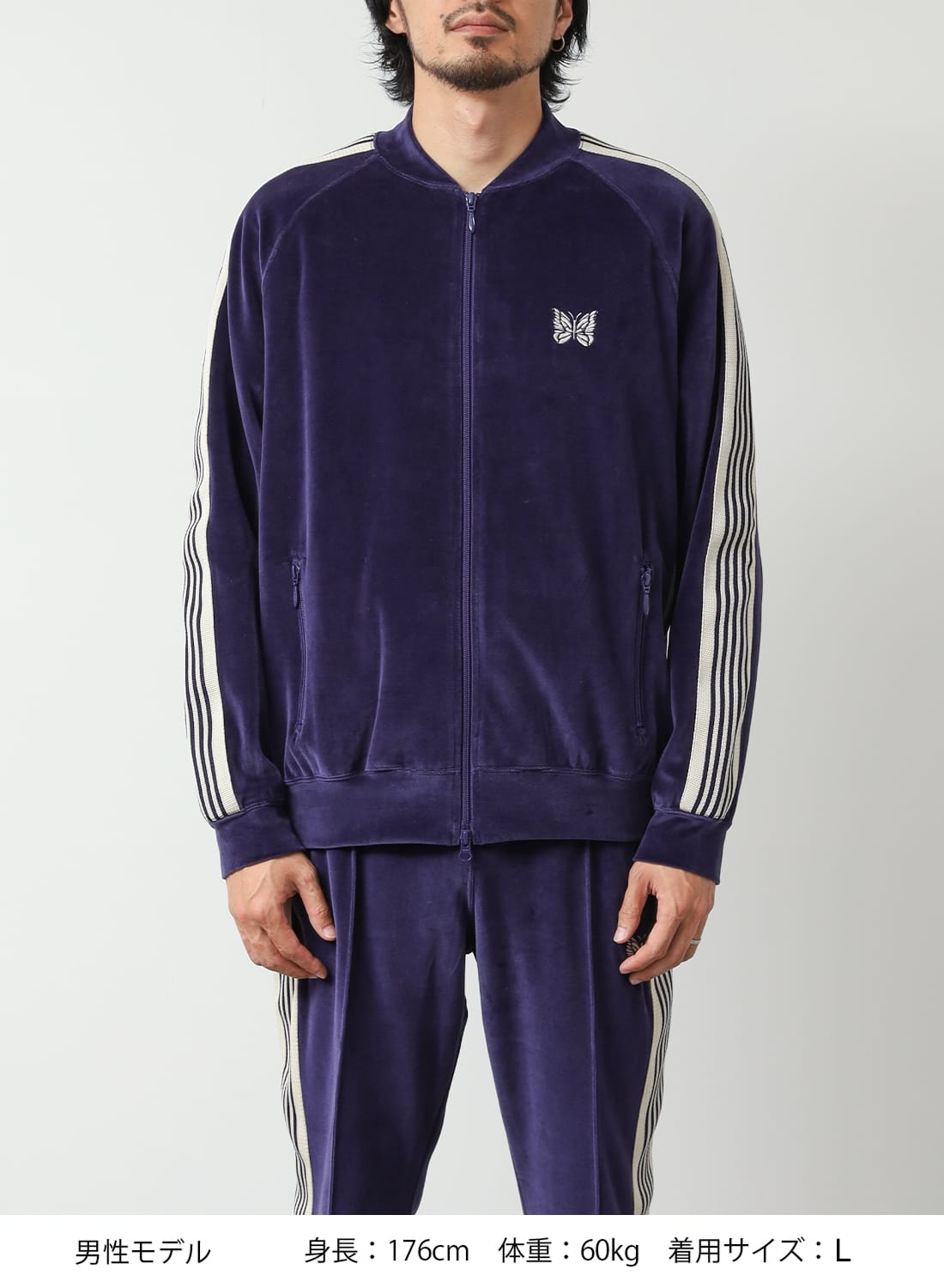 RIB COLLAR TRACK JACKET - C/PE VELOUR|リブカラー トラック