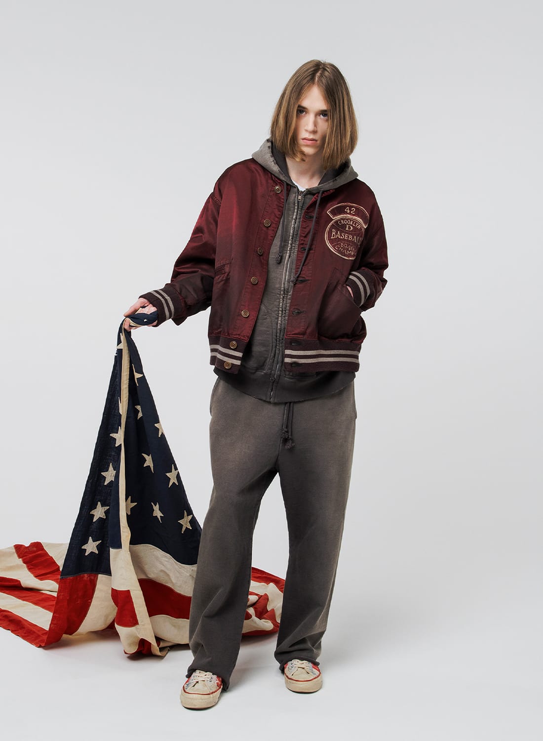 BASEBALL CHAMPION SATIN JACKET AGED|ベースボールチャンピオン