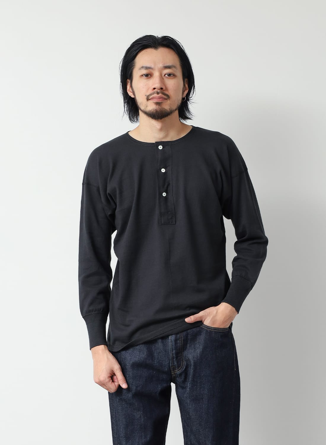 RUSTIC JERSEY HENLEY NECK LONG SLEEVE|ラスティックジャージー