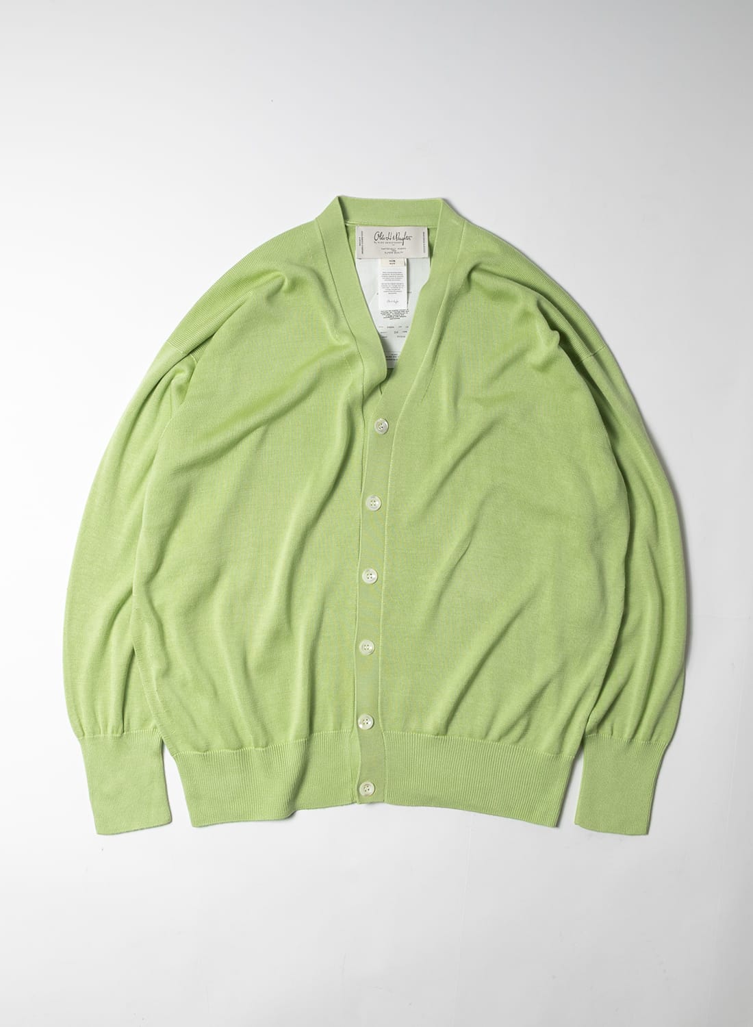 SILK PLAIN STICH V NECK CARDIGAN|シルク プレイン ステッチ Vネック