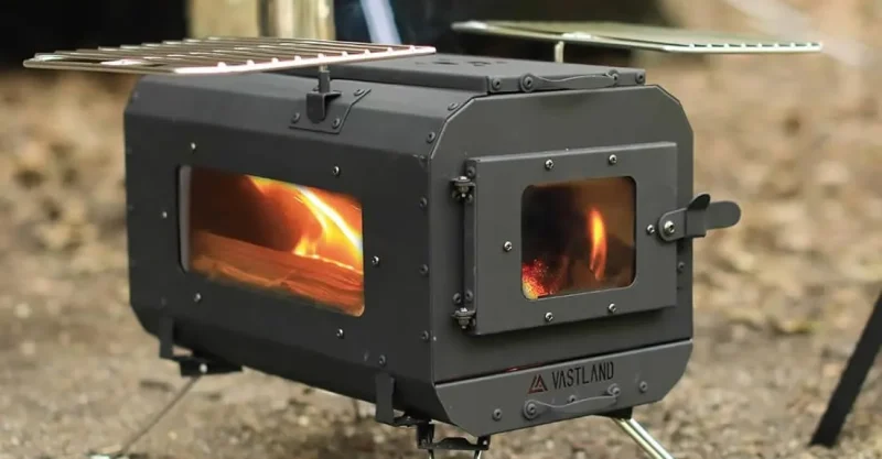 VASTLAND「薪ストーブ」3面耐熱ガラス窓付き、調理機能も充実でコスパ