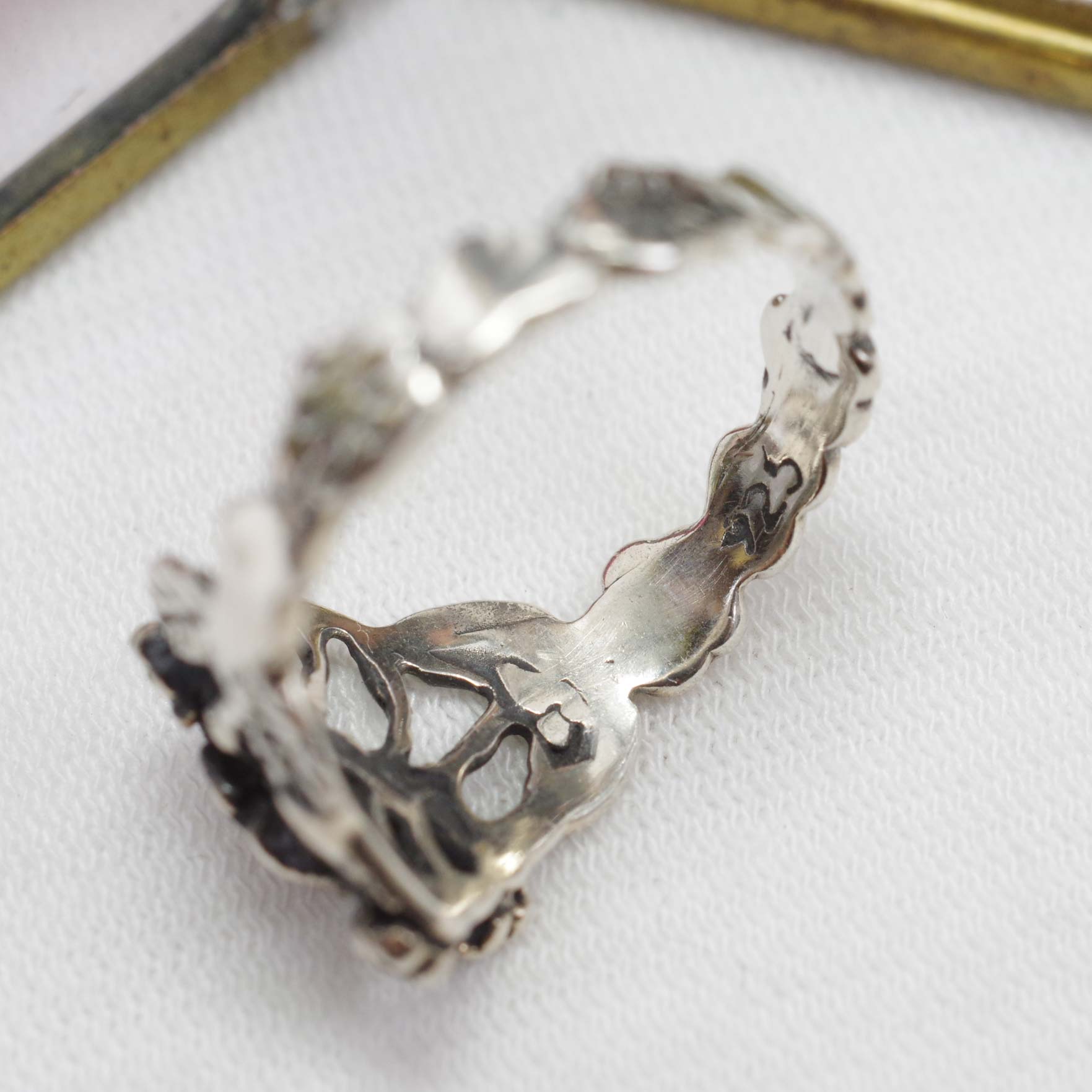 Silver925☆立体お花とハートなリング