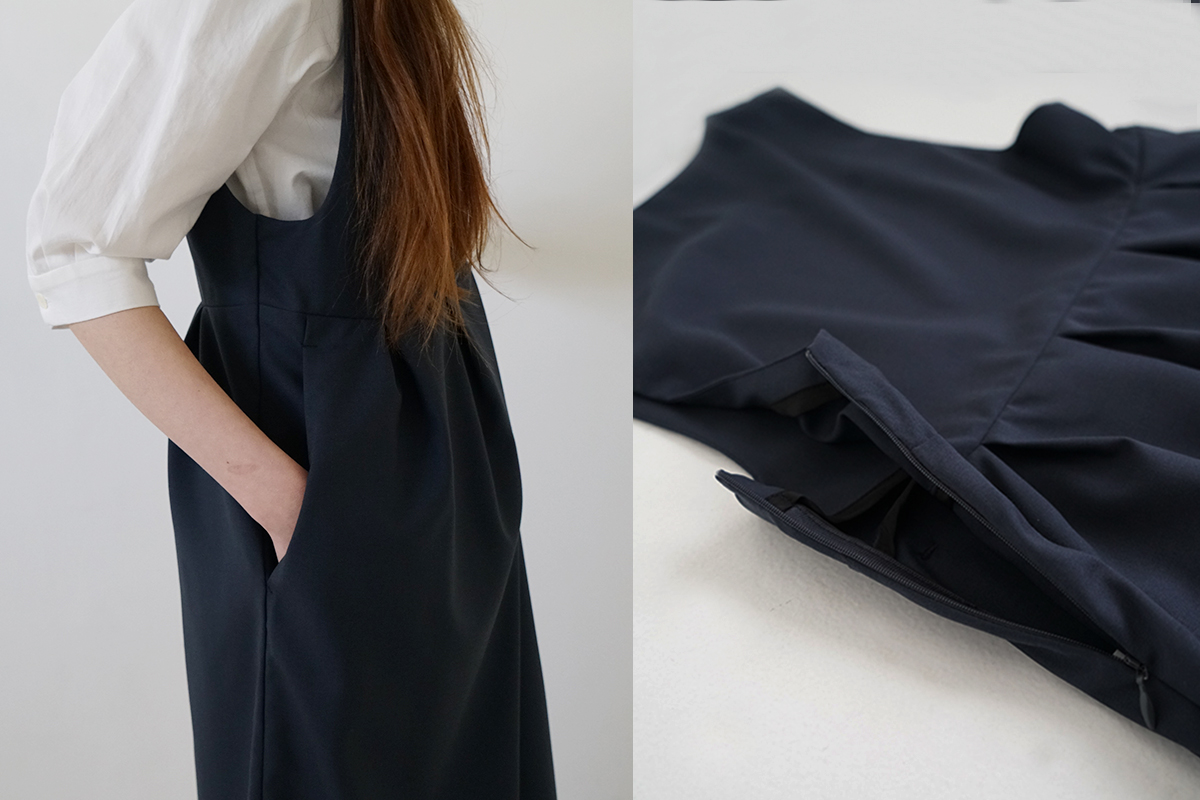 Mochi モチ jumper tuck skirt [ms23-op-03/deep blue] ジャンプ