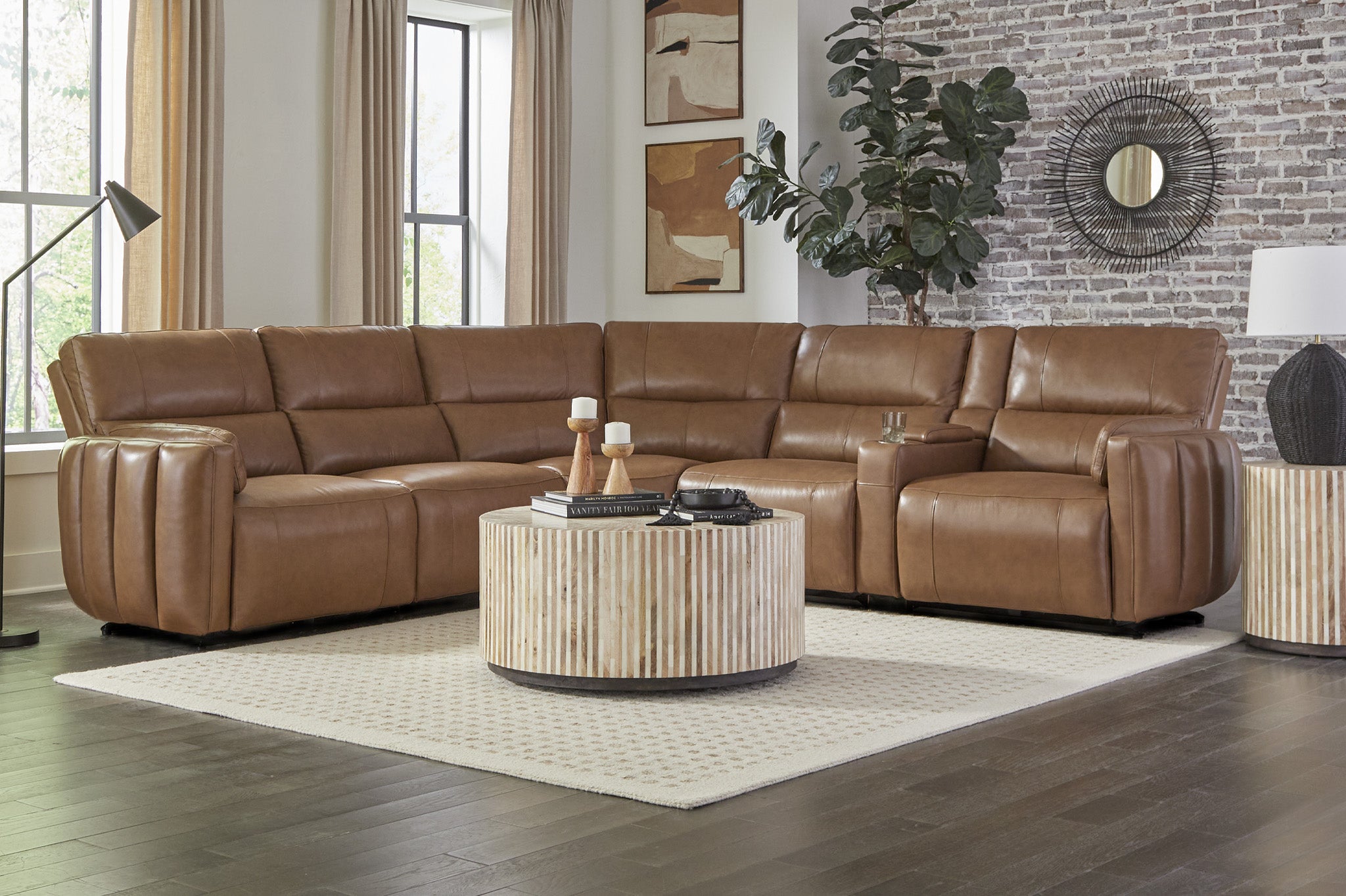 MODESTO - SABLE 6pc Modular Power Reclining Sectional with Power