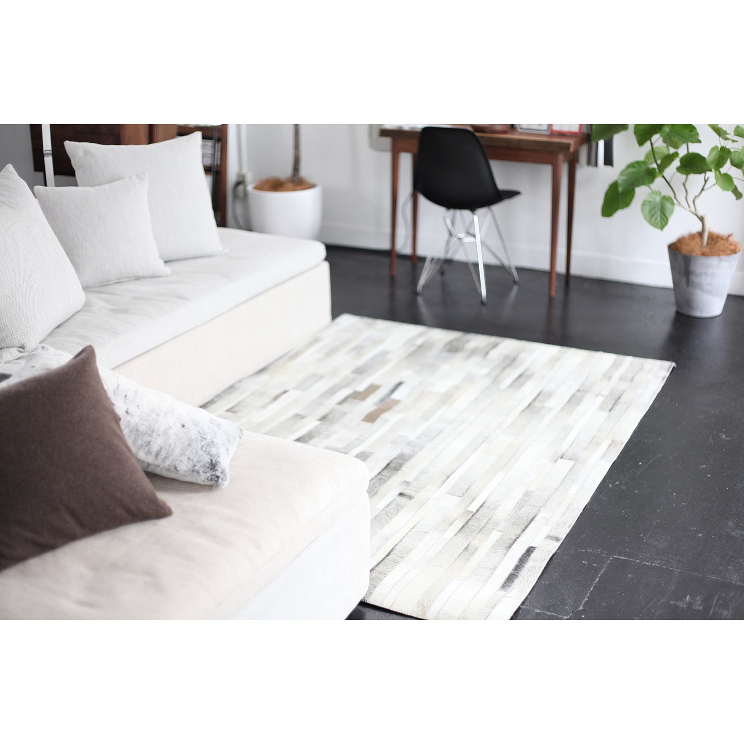 パッチワーク ラグ(ストライプ/グレー) | リグナ通常品 | おしゃれな