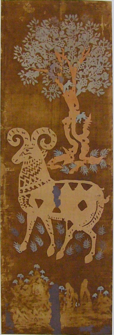 正倉院に「羊木臈纈（ひつじきろうけち）」と呼ばれる屏風がある。伊藤