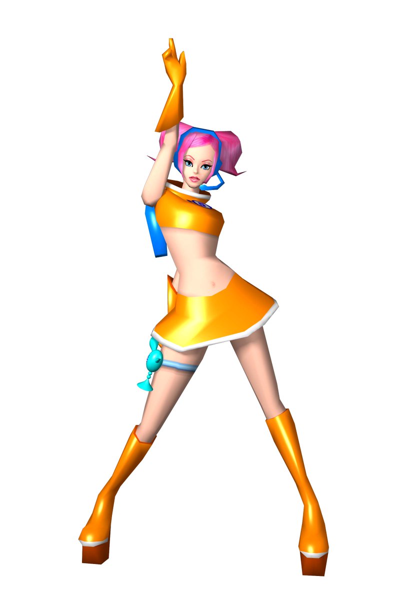 星屑をつかむポーズ 『スペースチャンネル5』よりうららさん。 「星屑