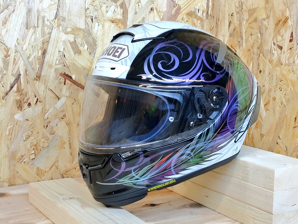 SHOEI ヘルメットX-14孔雀羽根デザイン Lサイズ SHOEI X-14 クジャクを