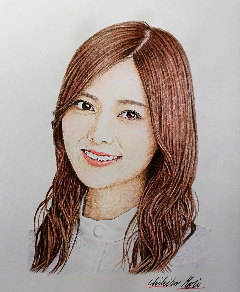 やっと絵が出来たぁ～(^^)/ 乃木坂46の、白石麻衣さん。 色鉛筆画です