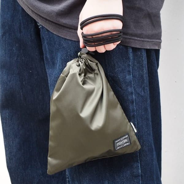 WAKOMARIA×PORTER レザー巾着