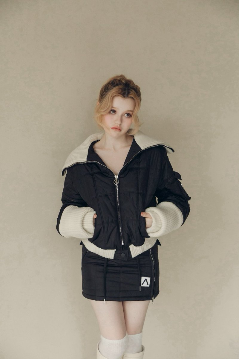 Mary quilting jacket color ivory/black ¥22000-tax in Mary quilting