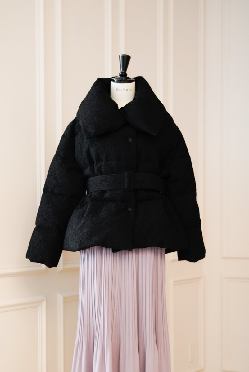 Lace Shell Belted Down Jacket// 昨年ご好評いただいたクラシックな