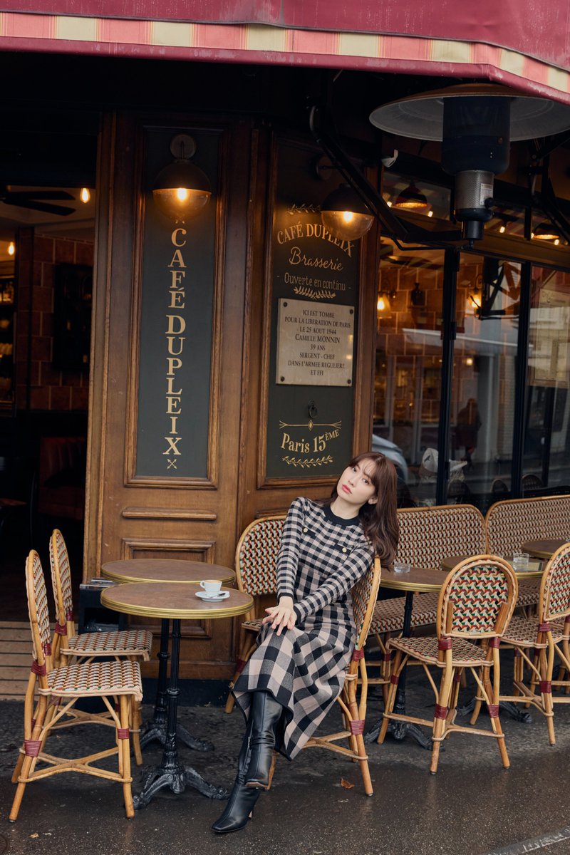 Plaid Jacquard Knit Dress// 部分的に大きさを変えた ブロック