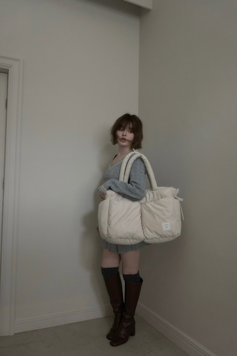 Mary quilting suede bag color ivory/pink/camel ¥12100-tax in