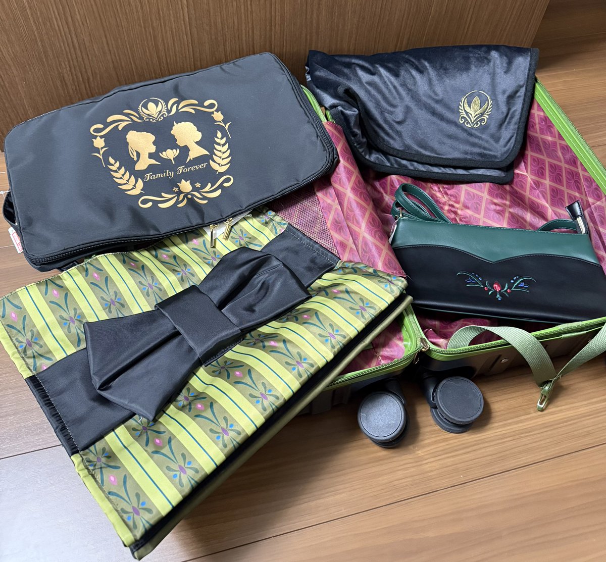 ちはるさん×しまむらディズニーコラボのアナキャリーケースとアナと