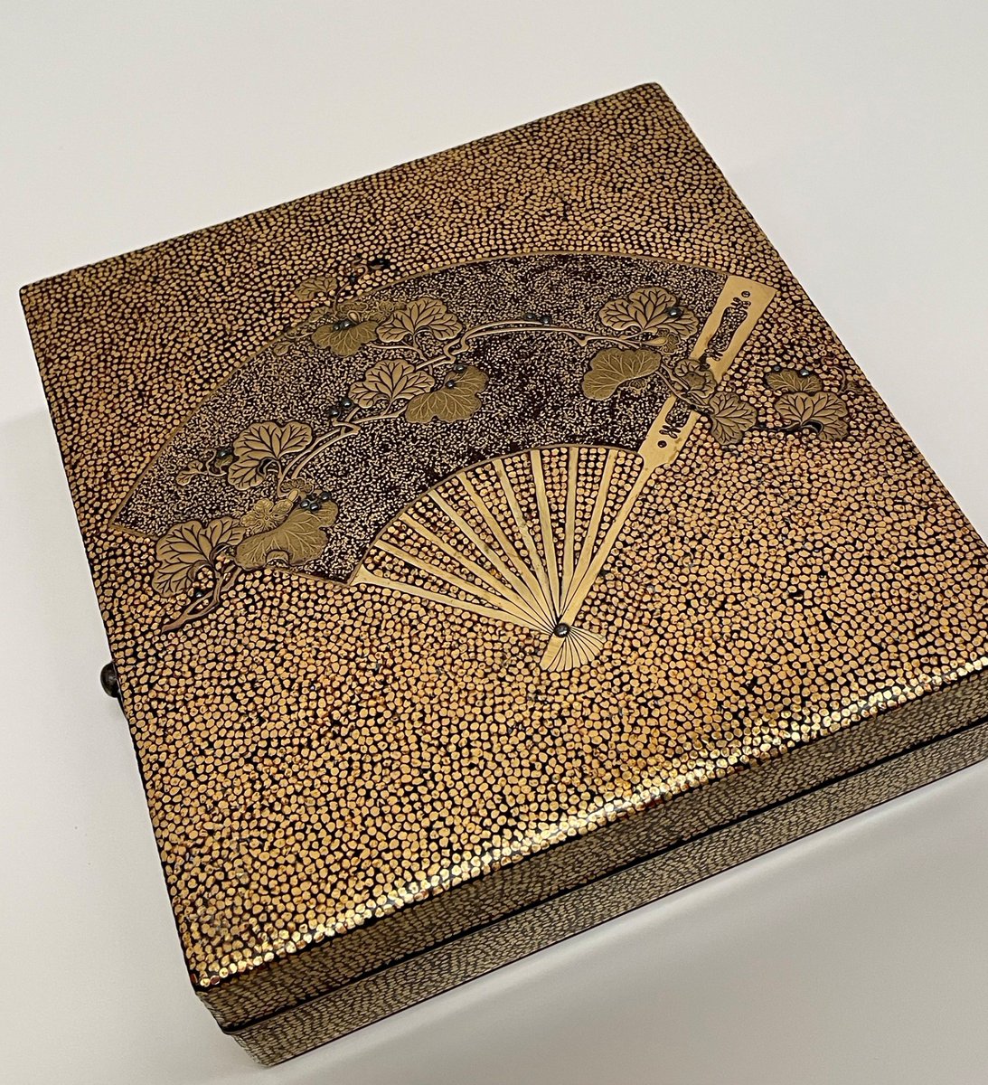 斬新なデザインの意味は…🧐／ #ただいま展示中 の五十嵐派《蒔絵扇面