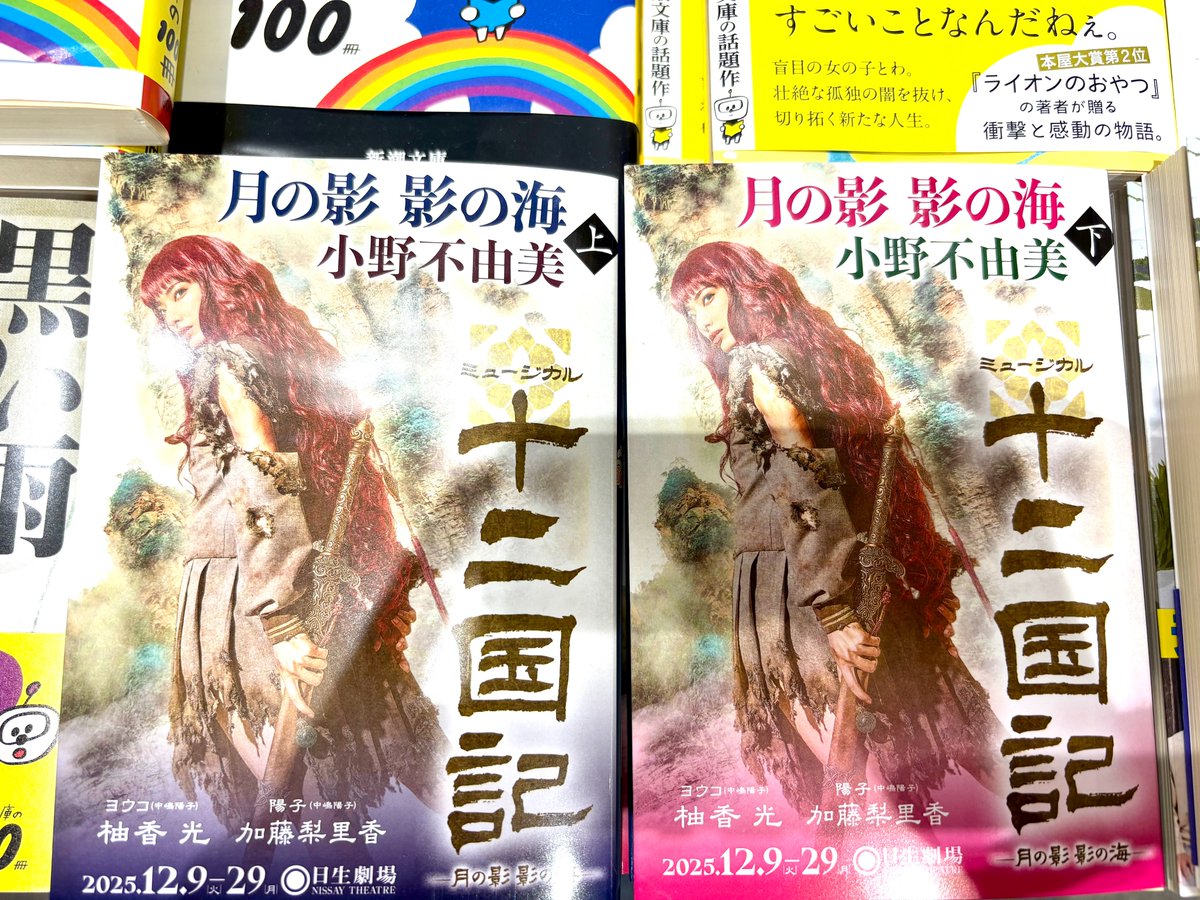 小野不由美『月の影 影の海 十二国記』(新潮文庫)上下巻、通常カバーの