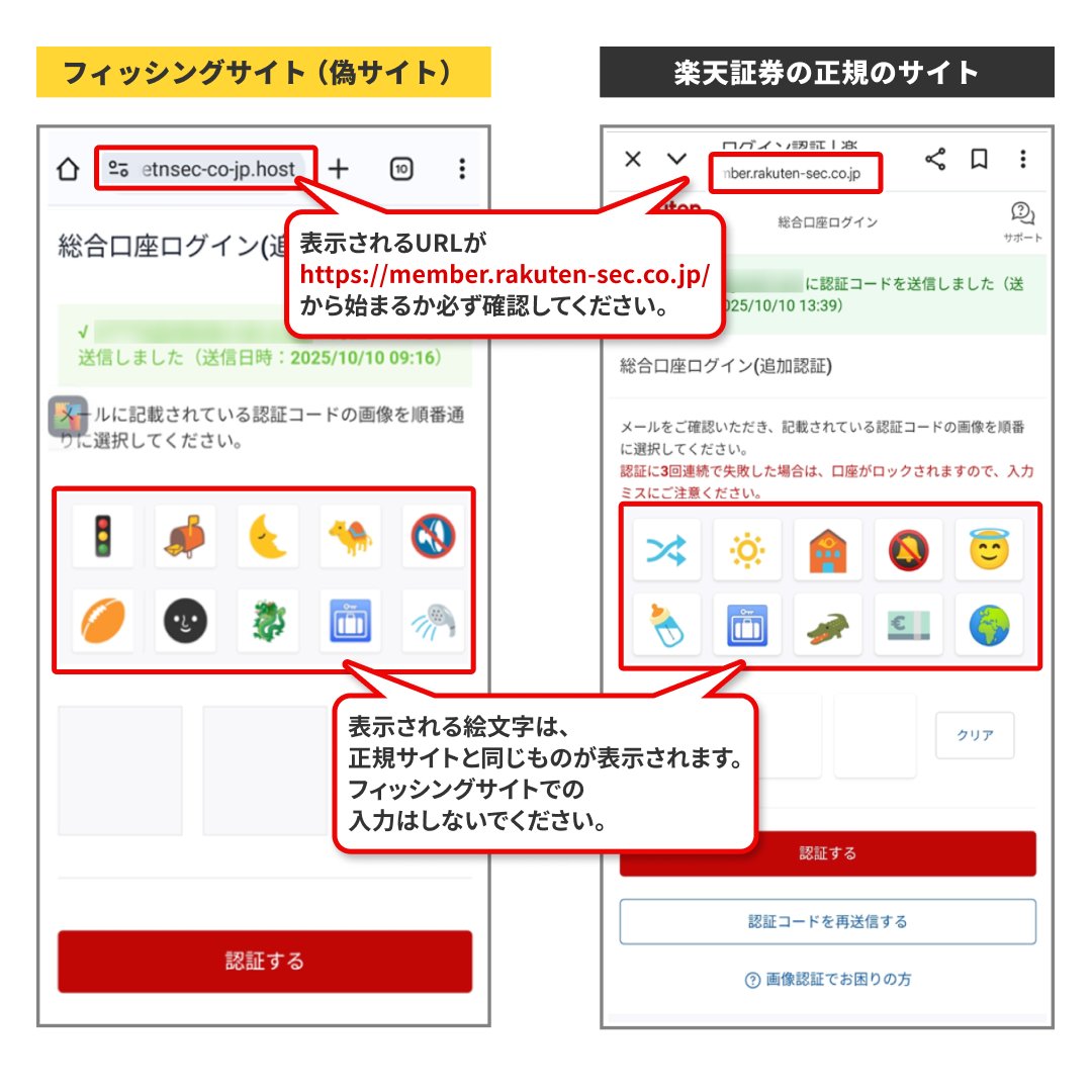 ⚠️重要⚠️ 】 リアルタイムフィッシング詐欺にご注意ください​ 楽天