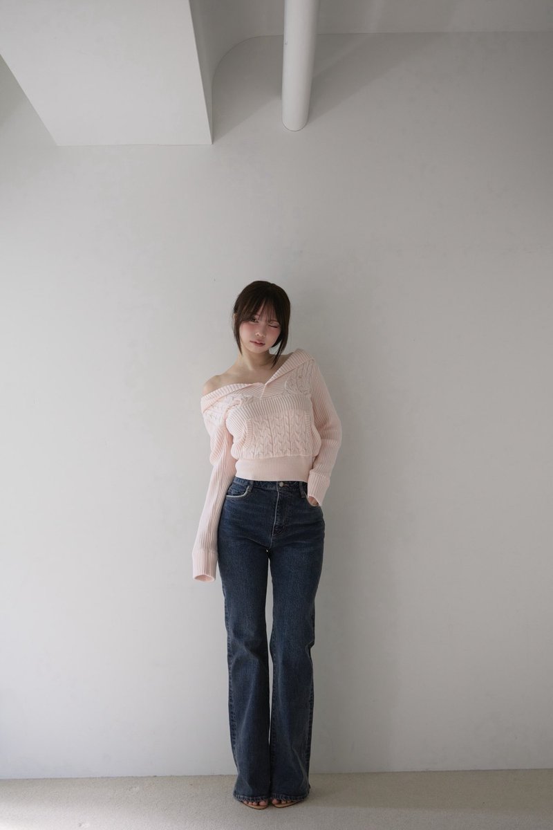 Heart stitch denim color light blue/blue beige/navy blue size s/m