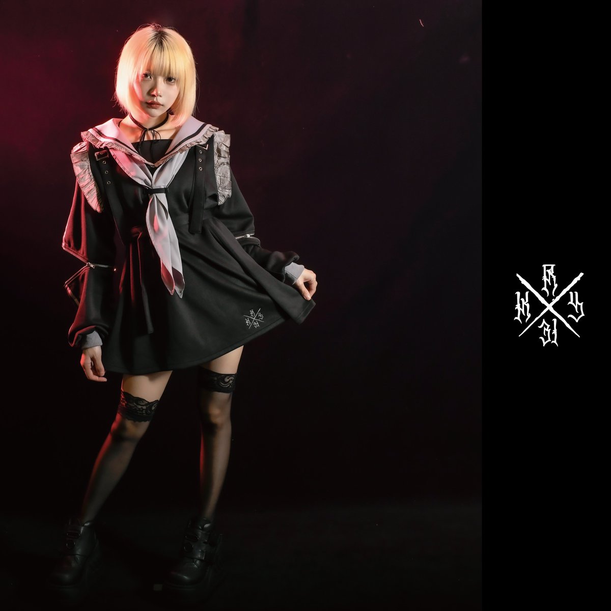 news】 明日21:00- 「陰鬱」 スカーフフリルセーラーOP KRYマスト脱着