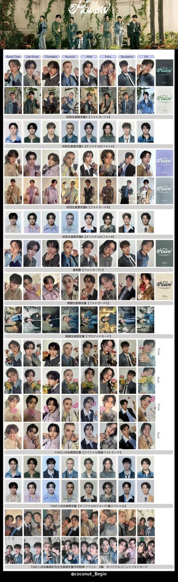 Stray Kids スキズ『Hollow』 トレカ template 一覧 交換 ソニミュ特典