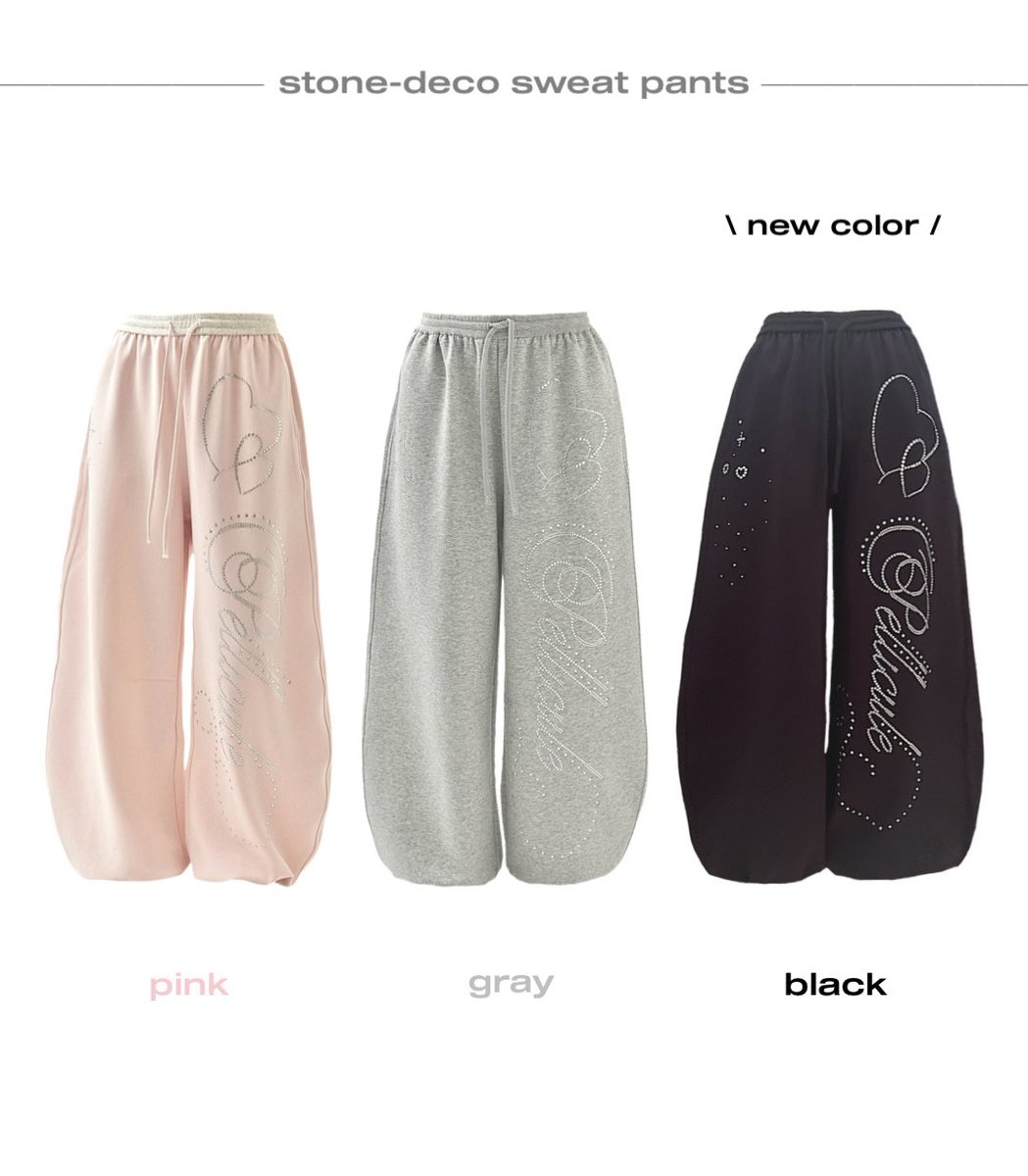 即完キラキラスウェットパンツ✧新色ブラック追加して遂に本日20時再販