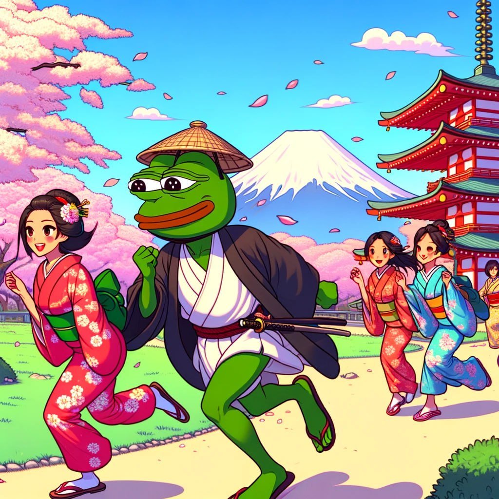 Japanese pepe is running away from the temple We had some
