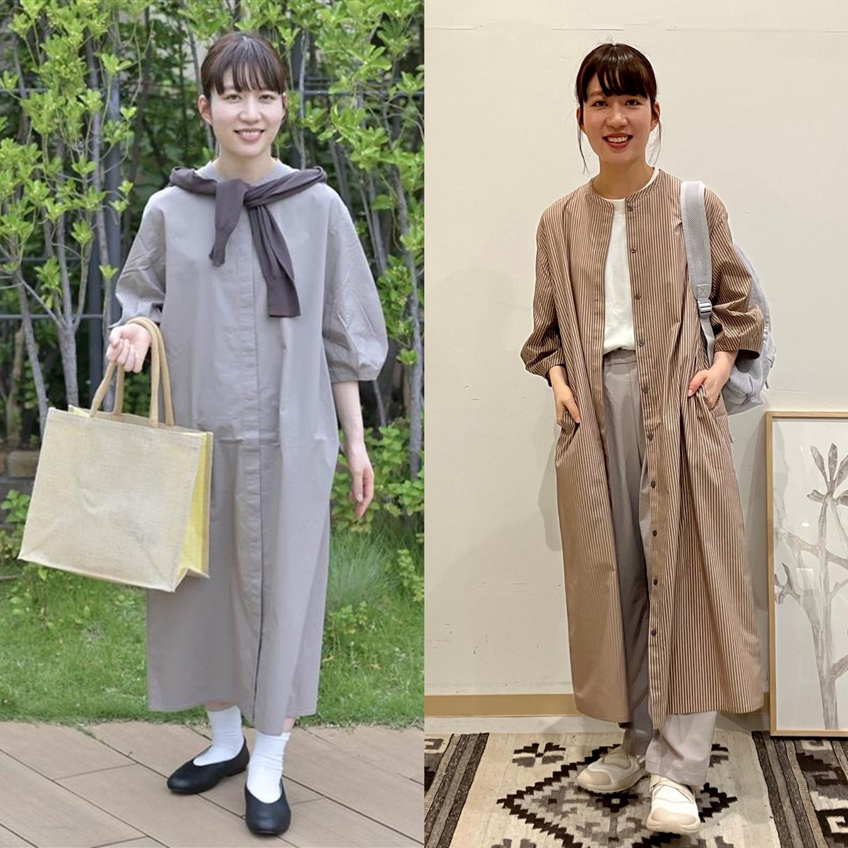 kiyoko 絹のお仕立て七分袖ワンピース 小*豆様 koga