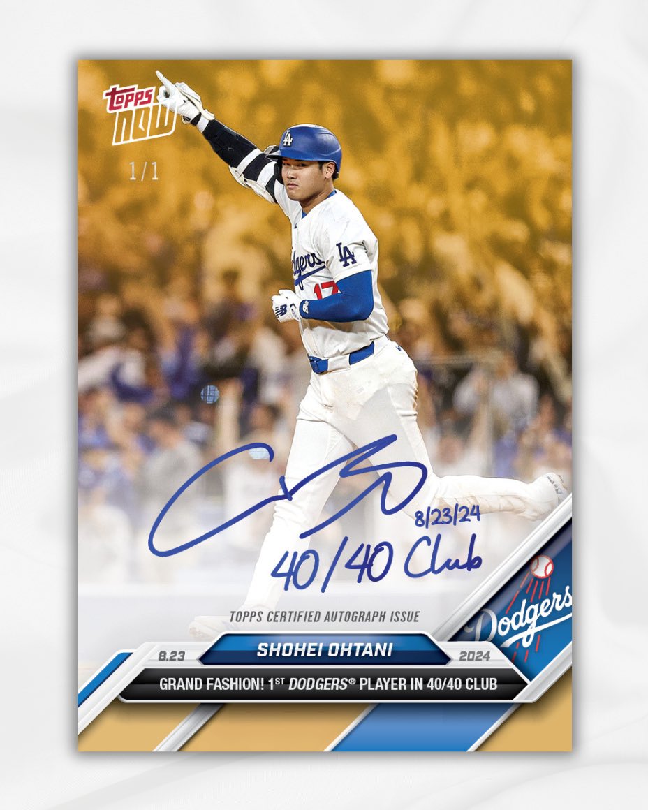 大谷翔平40-40達成記念カードがToppsから発売されました。 しかも買っ