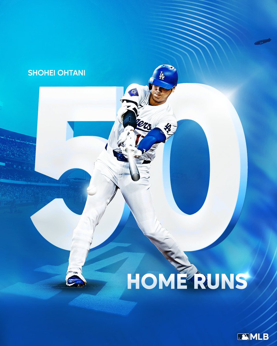 ドジャース 】 #大谷翔平 が今季第50号ホームランを放ち、メジャー史上