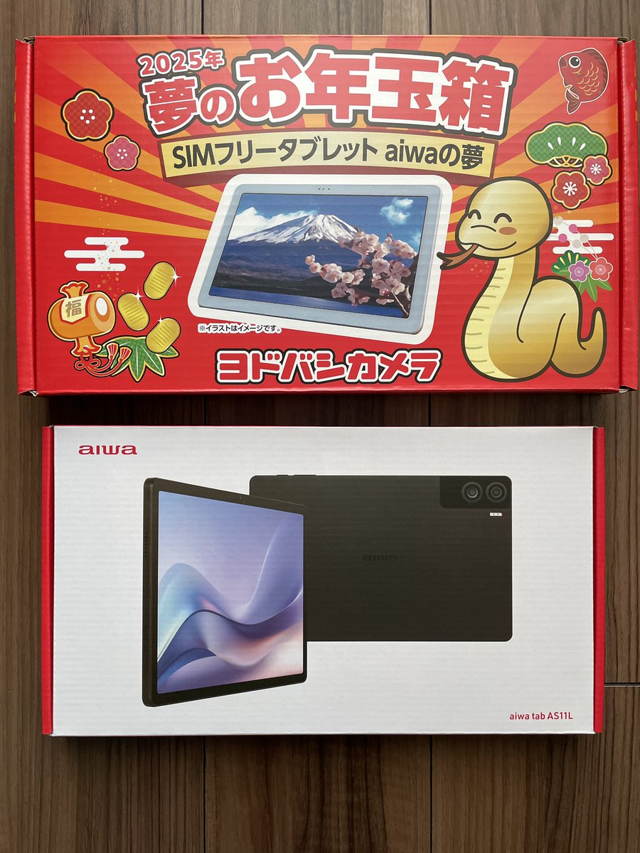 ヨドバシ お年玉箱 お絵かきタブレットの夢 aiwa tab AE10 ヨドバシ