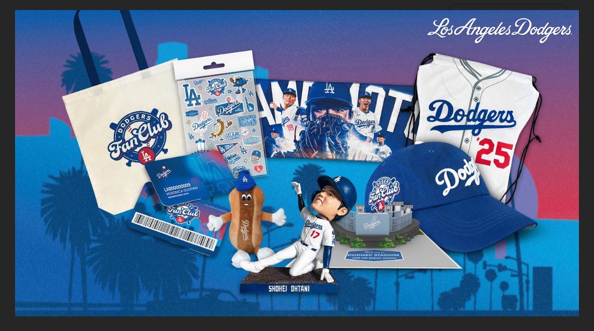 ドジャースファンクラブ 入会記念グッズ発送の案内が届いたよ
