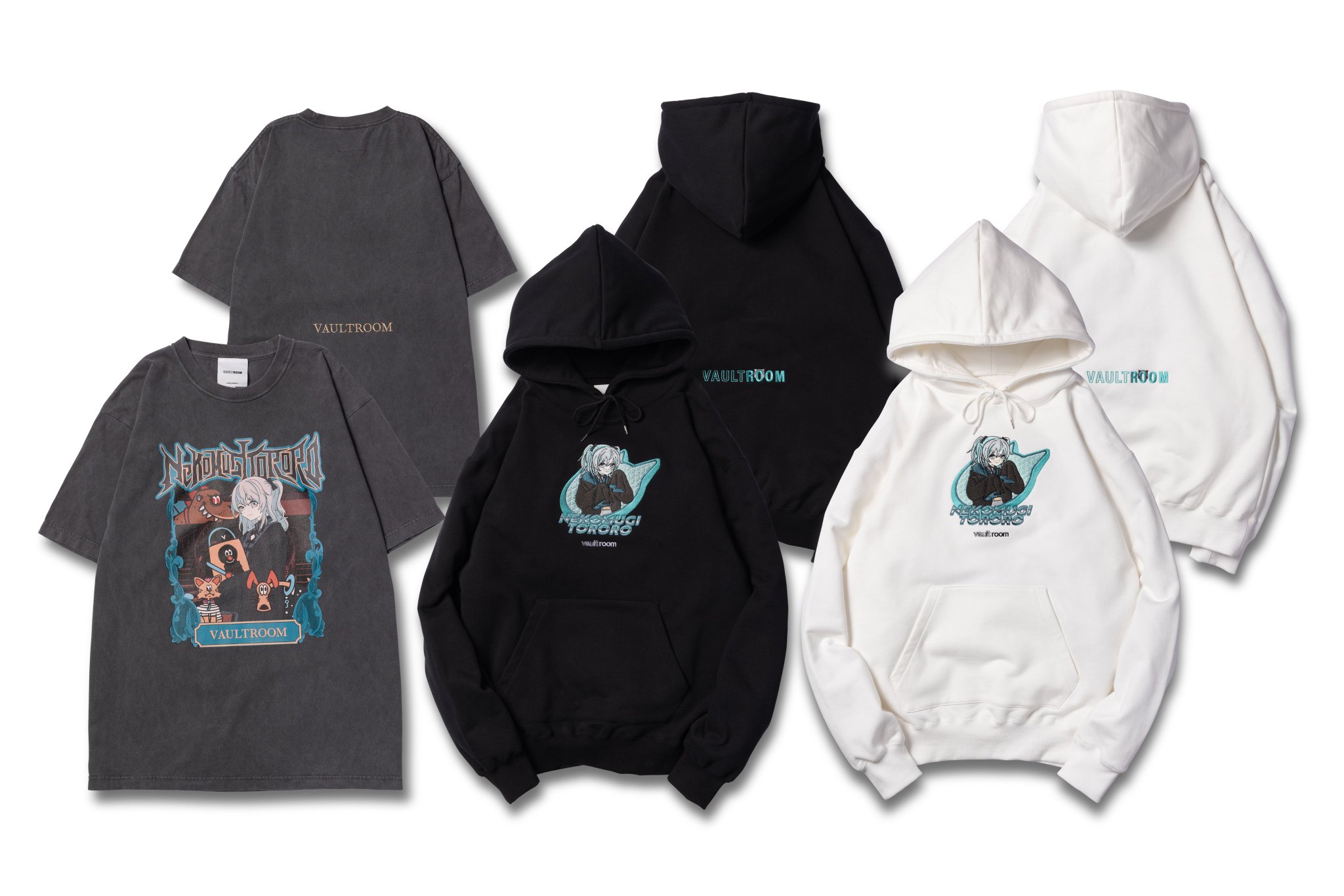VR VR × TORORO TEE BLK vaultroom × 猫麦とろろ × TORORO TEE ⁄ BLK