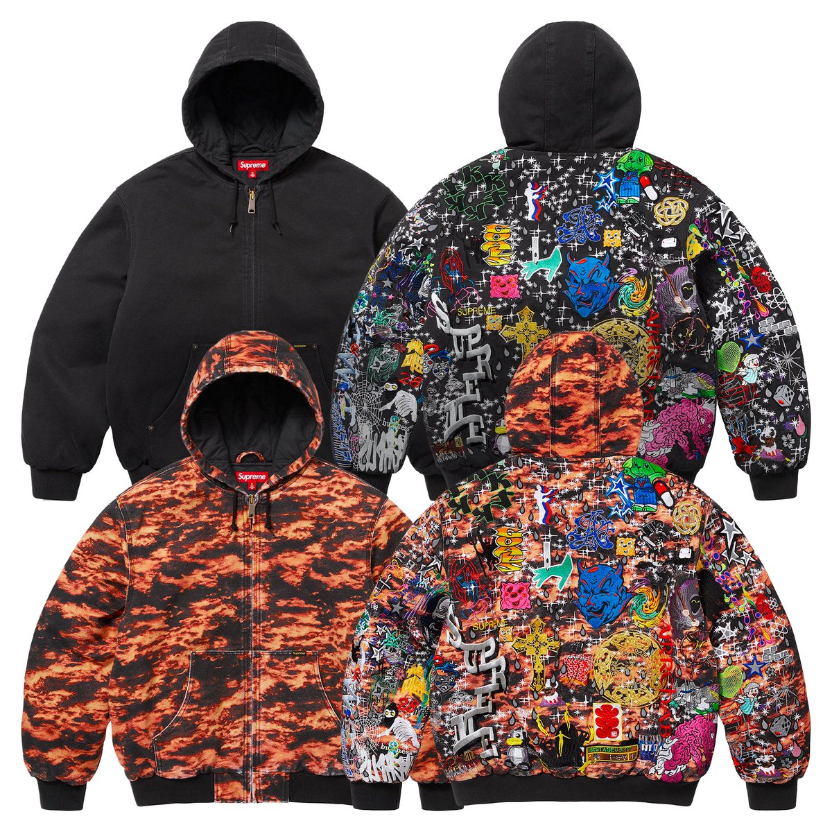 Supreme x AOI Embroidered Hooded Work Jacket 🪡 Expected to