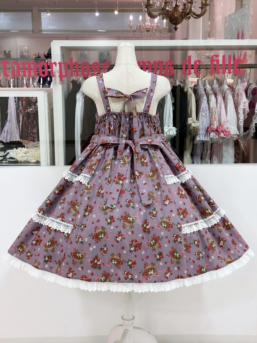 🌈オススメ紹介🌈 ◇Strawberry Basket フロントボタンリボンJSK