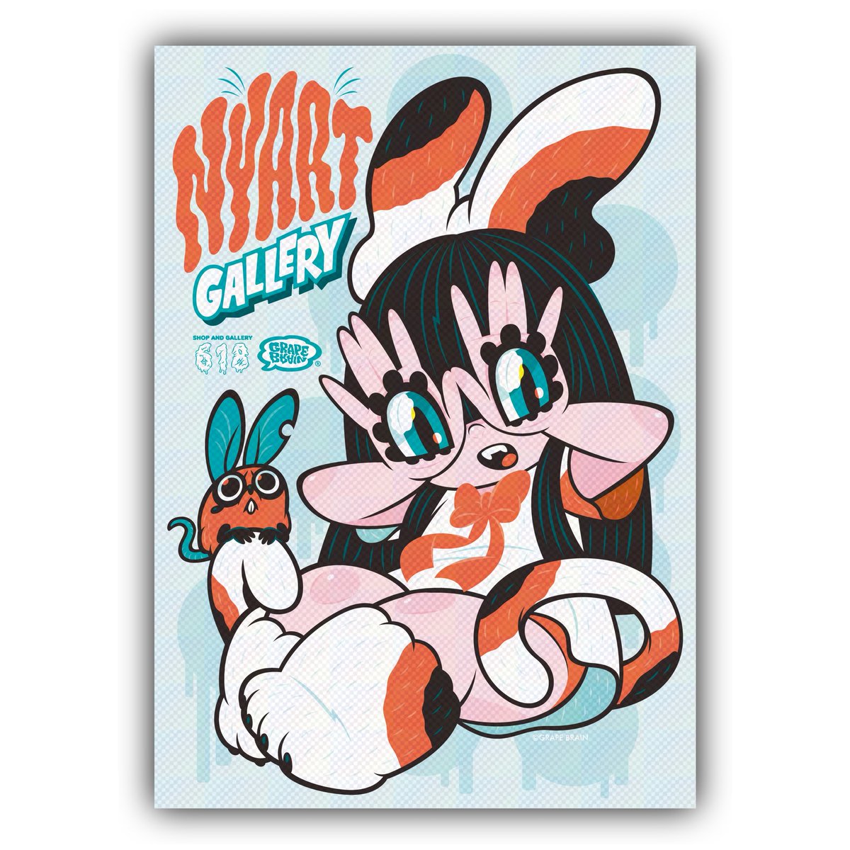 GRAPE BRAIN ネコマタノマタ グリッターポスター GRAPE BRAIN