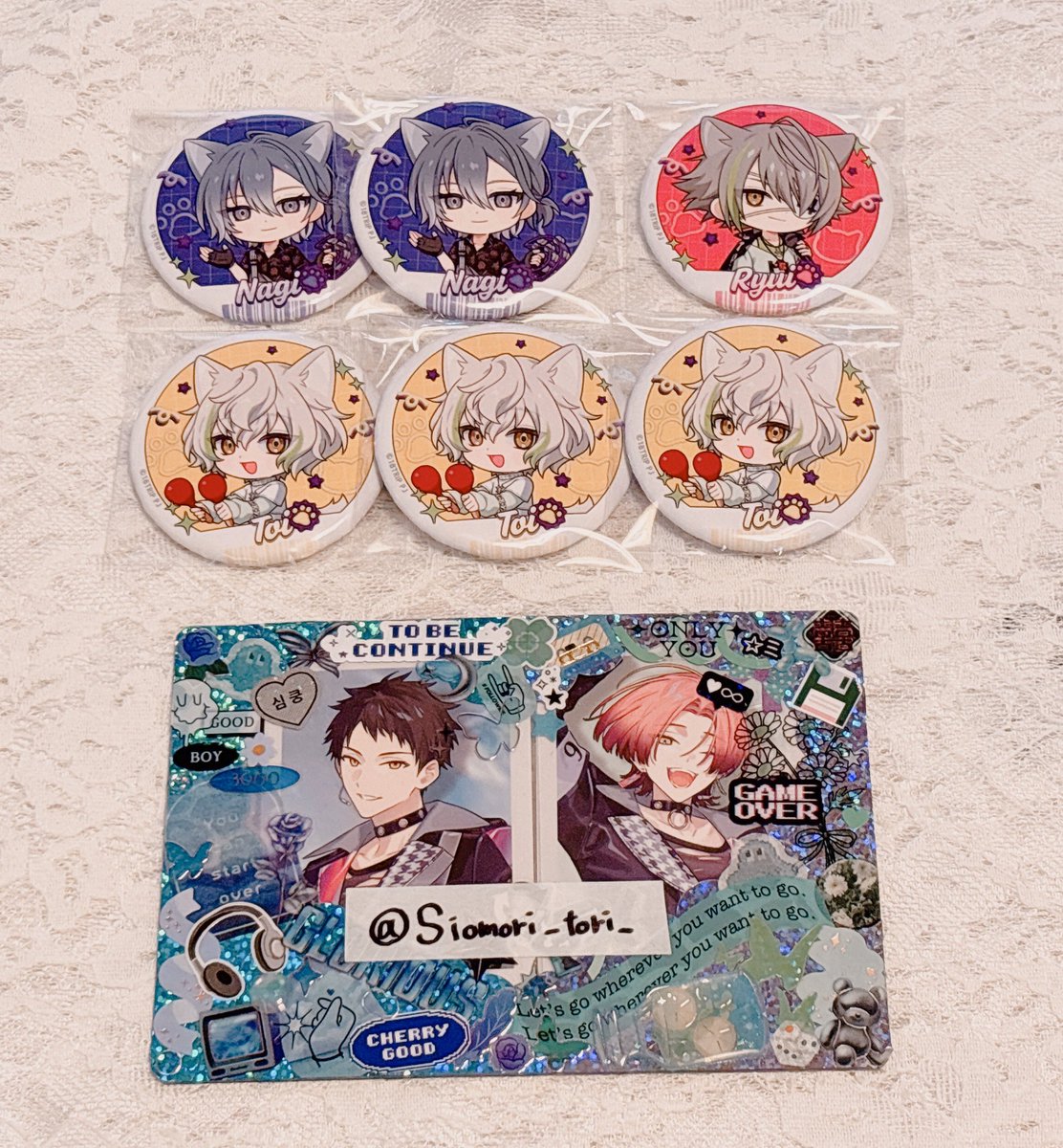 交換 譲渡 】 18TRIP エイトリ まねきねこ 缶バッジ 譲 : 凪、糖衣