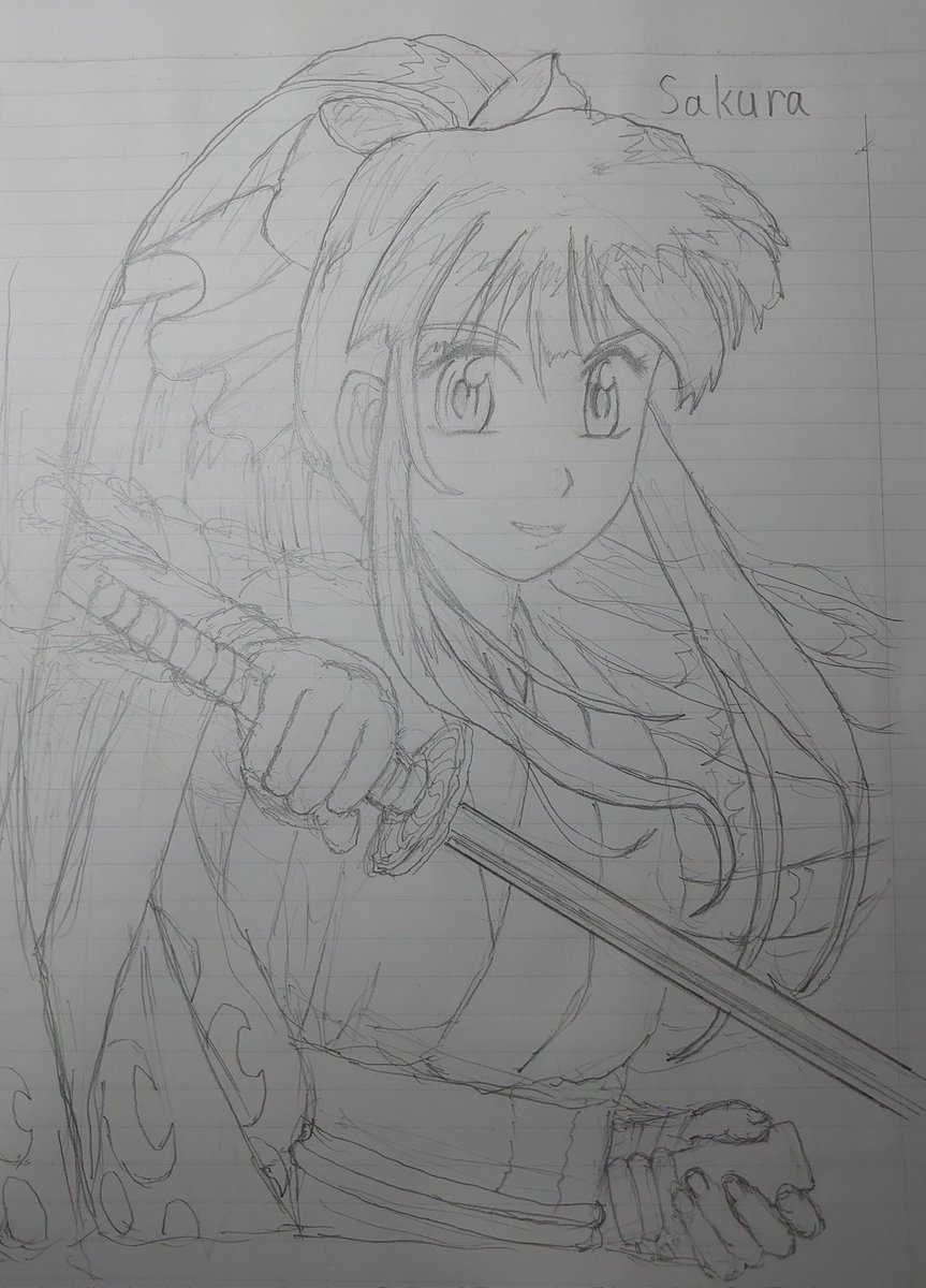 Newtype表紙のさくら、なんとか描き切りました🥲 さくらの初描きにして