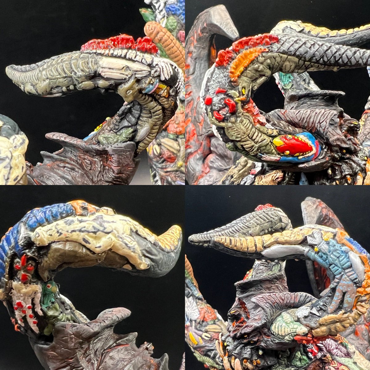 ベリュドラ リペイント詳細その3:頭部 今回は頭及び両ツノにいる怪獣