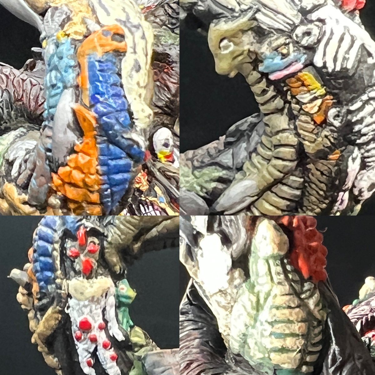 ベリュドラ リペイント詳細その3:頭部 今回は頭及び両ツノにいる怪獣